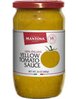 Mantova Yellow Tomato Sauce 24 oz Pack of 2 Product of Italy Yellow Tomatoes Sweet Pulp Low Acidity and Few Seeds No Added Sugar Artificial Flavoring Coloring or Preservatives GlutenFree