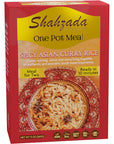 Shahzada One Pot Solutions  Ready to Cook Meal Kit Spicy  Asian Curry Rice QuickCook Authentic Basmati Rice MSGFree GlutenFree GMOFree Vegan  Halal  Delicious Meal for Two  09oz  Ready in 10mins