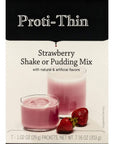 ProtiThin High Protein Strawberry Pudding and Shake Mix Healthy Dessert Mix 15g Protein Low Calorie Low Carb Low Fat Low Sugar AspartameFree GlutenFree 1 Pack of 7 Servings