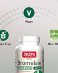 Jarrow Formulas Bromelain 500 mg - Protein-Digesting Enzymes from Pineapple - Aids & Supports Protein Digestion - Dietary Supplement - Suitable for Vegans - Up to 60 Servings