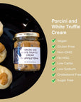 Truffletopia  Porcini and White Truffle Cream  Real Truffles use in Pasta Sauce Pizza Sauce Marinade Seasoning  Vegan Gluten Free Keto Food  28 Oz Each Pack of 2