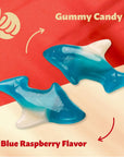 Blue Sharks Gummy Candy in Blue Raspberry Flavor 1Pound Pack