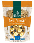 Eden Organic Rye Flakes 16 oz Toasted and Rolled 100 Whole Grain Cereal Hot or Cold