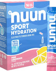 Nuun Sport Electrolyte Powder Packets - Pink Lemonade Flavor | 5 Essential Electrolytes for Hydration | Easy Open Drink Mix with Magnesium | 1g Sugar | Non GMO, Vegan | 16 Single Serving Sticks