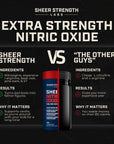 Sheer Strength Nitric Oxide Supplement - Nitric Oxide Supplements for Men - Supports Vascularity & Energy - Nitric Oxide Booster - Promotes Muscle Growth & Pumps (30 Day Supply)