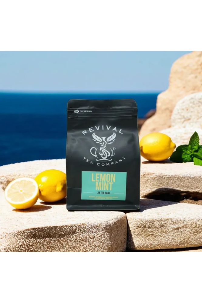 Revival Tea Company Lemont Mint Tea  Herbal Tea Blend of Peppermint Spearmint and Lemon  Caffeine Free  24 Tea Bags