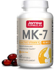 Jarrow Formulas MK-7 90 mcg - Bioactive Form of Vitamin K2 - 60 Servings (Softgels) - For Bone & Cardiovascular Health - Vitamin K2 MK-7 Dietary Supplement - K2 Vitamin Supplement MK-7 - Gluten Free