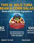 Wild Planet ReadytoEat Wild Tuna Bean  Corn Salad with Organic Sweetcorn Red Peppers and Carrots 56oz Pack of 1