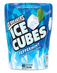 ICE BREAKERS Ice Cubes Peppermint Sugar Free Chewing Gum Bottles, 3.24 oz (4 Count, 40 Pieces)