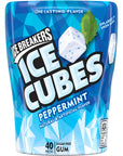 ICE BREAKERS Ice Cubes Peppermint Sugar Free Chewing Gum Bottles, 3.24 oz (6 Count, 40 Pieces)