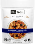 NuTrail Nut Granola Cereal, Blueberry Cinnamon, No Sugar Added, Keto, Low Carb, Gluten Free, Grain Free, Healthy Breakfast 8 oz. 1 Count