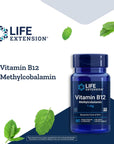 Life Extension Vitamin B12 Methylcobalamin 1mg - Vitamin B supplement For Brain Health & Cognition - Vegetarian Lozenges Dissolve in Your Mouth -Gluten-Free, Non-GMO, Vegetarian - 60 Counts