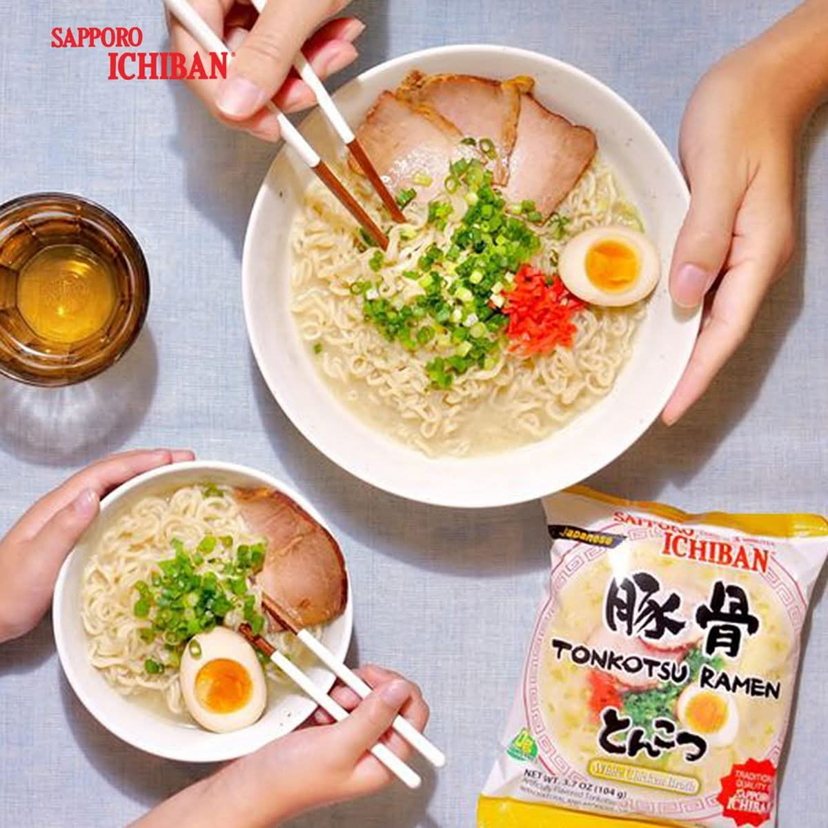 SAPPORO ICHIBAN Ramen Noodles Tonkotsu Flavor No 1 Tasting Japanese Instant Noodles 35 Oz 37 Ounce Pack of 24