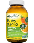 MegaFood Baby & Me 2 Prenatal Vitamin and Minerals - Vitamins for Women - with Folate (Folic Acid Natural Form), Choline, Iron, Iodine, and Vitamin C, Vitamin D and more - 120 Tabs (60 Servings)