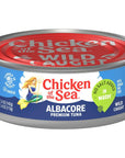 Chicken Of The Sea Low Sodium Solid White Albacore Tuna in Water 5 oz Can Pack of 6 with By The Cup Spatula Knife