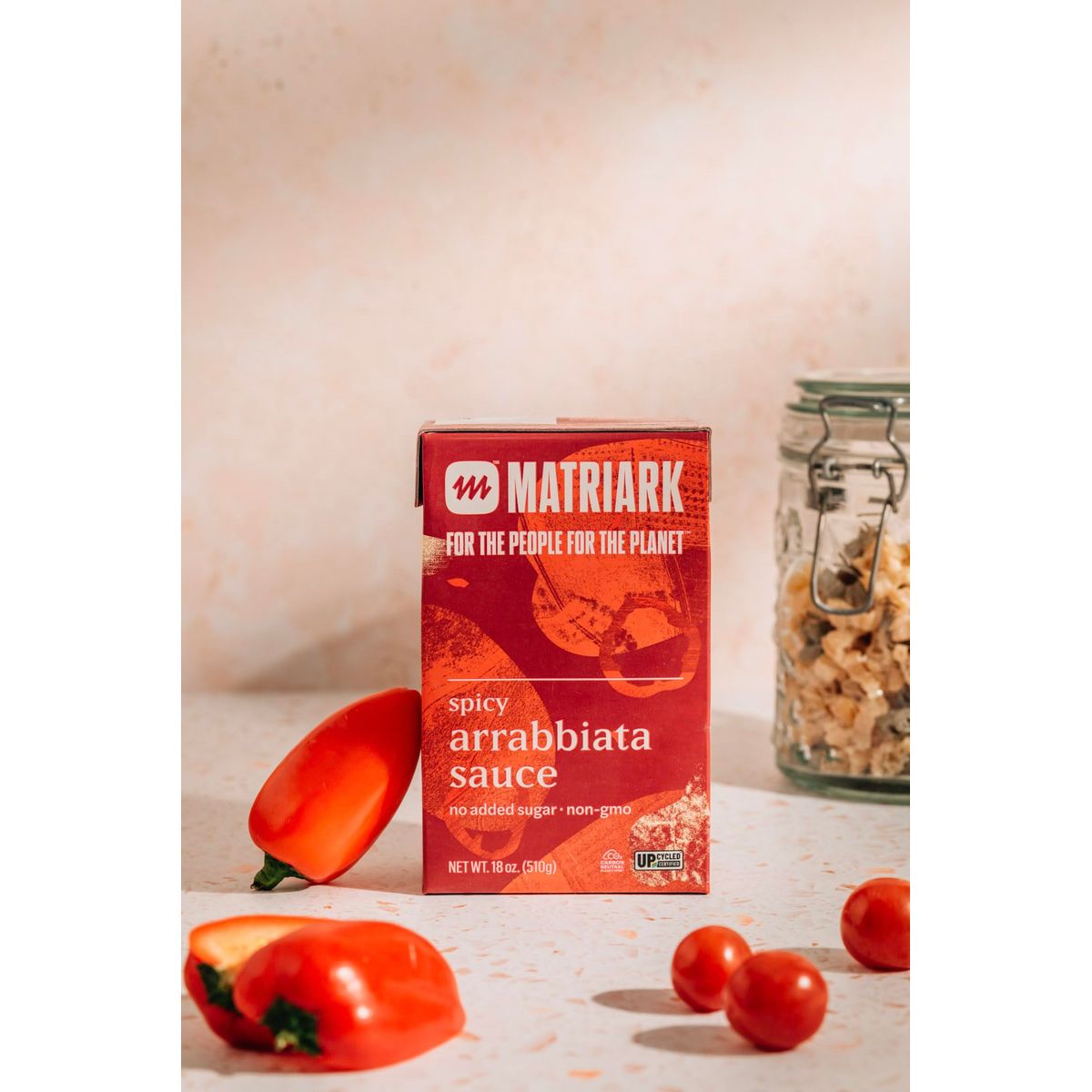 Matriark  Pasta Sauce  Spicy Arrabbiata Marinara Sauce  All Natural  NonGMO Keto Friendly Vegan Gluten Free  NO Added Sugar  Fire Roasted Garlic  Crushed Red Pepper  18oz  Pack of 3