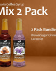 Syruvia Coffee Syrup Variety Pack  Brown Sugar Cinnamon  Lavender GlutenFree Kosher 254 fl oz Bottles  Enhance Your Coffee Experience with Premium Flavoring Syrups