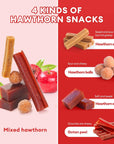 BESTORE Hawthorn Candy Chinese Snacks Mixed Haw Flake Rolls Balls Strips Fruit Snacks 1763 oz