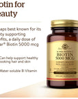 Solgar Biotin 5000 mcg - Supports Healthy Skin, Nails & Hair - Supports Energy Production & Metabolism - Vitamin B - Non-GMO, Vegan, Gluten Free - 180 Count