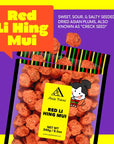 Asia Trans Seeded Red Li Hing Mui Crack Seed Plums  Hawaiian Favorite  Sweet Sour  Salty Dried Asian Plum