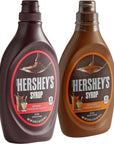 Bumpazie HERSHEYS 24 oz Chocolate Syrup with HERSHEYS 22 oz Caramel Syrup Bundle Pack