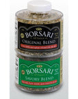 Borsari Seasoned Salt Combo - Multi-Use All Purpose Savory and Original Seasonings - Gourmet Sea Salt Blends With Herbs and Spices - Gluten Free - Set of 2, 4 oz Shaker Bottles