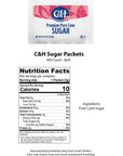 C&H Pure Cane NON-GMO Granulated Sugar, 0.10 Ounce (2.83 Gram) Packets, Pack of 400 in Dispenser Box