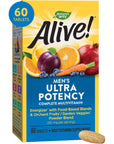 Nature's Way Alive! Men's Daily Ultra Potency Complete Multivitamin, High Potency B-Vitamins, Supports Energy Metabolism*, 60 Tablets