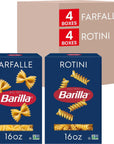 BARILLA Blue Box Pasta Variety Pack, Farfalle & Rotini, 16 oz. Box (Pack of 8), 8 Servings per Box - Made with Durum Wheat Semolina - Italy's 