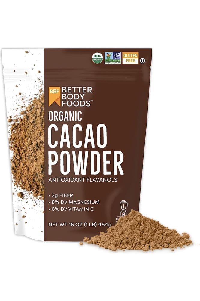 BetterBody Foods Organic Cacao Powder, Rich Chocolate Flavor, Non-GMO, Gluten-Free, Cocoa, 16 ounce, 1 lb bag