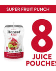 Honest Kids Certified Organic Fruit Quencher Superfruit Punch 675Ounce Pouch  pack of 8 54 oz in total