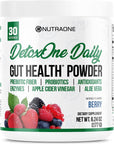 DetoxOne Daily Gut Health Powder for Weight Loss | Daily Detox Cleanse Supports Normal/Health Digestive Function*| Promotes Detoxification*, Boost Energy & Improves Nutrient Absorption*