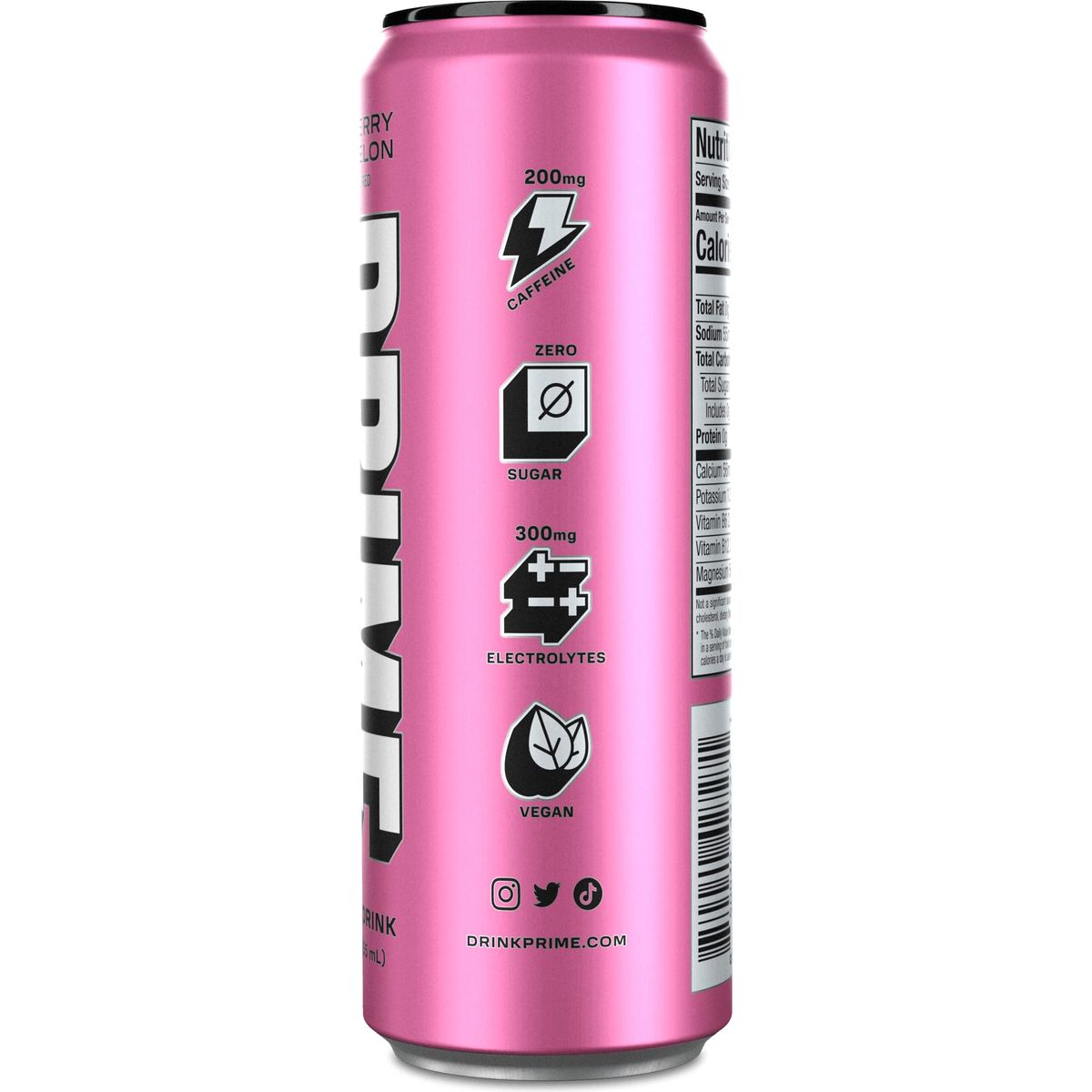 Prime Energy Drink by Logan Paul  KSI Naturally Flavored 200mg Caffeine Zero Sugar 300mg Electrolytes Vegan 12 Fl Oz per Can Strawberry Watermelon 24 Pack