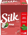 Silk ShelfStable Soy Milk Original DairyFree Vegan NonGMO Project Verified 32 Fl Oz Pack of 6