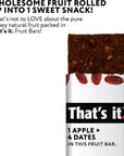 That's it. Apple + Dates 100% Natural Real Fruit Bar, Best High Fiber Vegan, Gluten Free Healthy Snack, Paleo for Children & Adults, Non GMO Sugar-Free, No Preservatives Energy Food (12 Pack)