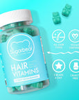 SugarBear Vitamins (Beauty Bears) Vegan Hair Gummy with Biotin, Vitamin D, Folic Acid + Women's Multivitamins for Skin & Nails + Gift