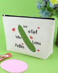 Pickle Makeup Bag Pickle Gifts Pickle Party Gift Cosmetic Bag Funny Pickle Gifts for Women Vegetarian Gag Gifts Birthday Gifts for Pickle Lovers Best Friend Pickle Gift Pickle Themed Gifts