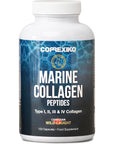 Marine Collagen Peptides Capsules with Hyaluronic Acid - Vital Collagen Proteins & Vitamin C for Skin Hair Joints, Capsulas de Colageno Marino Hidrolizado, Canadian Wild-Caught Fish Collagen 120 Pills