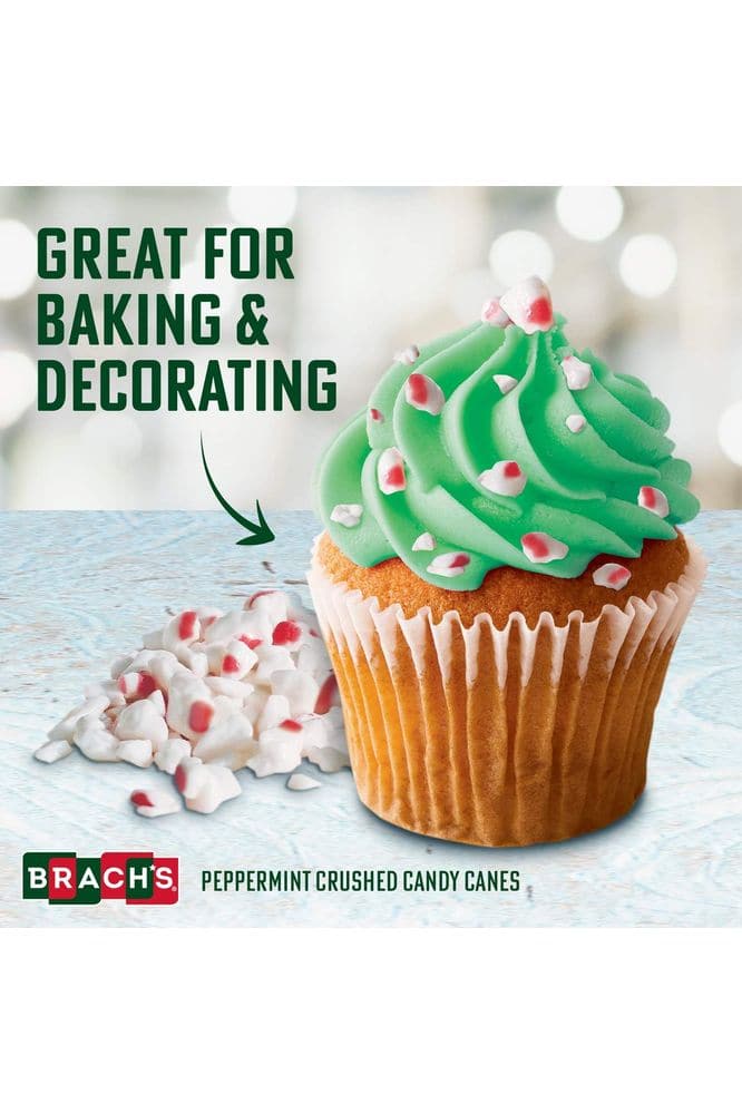 Brach&#39;s Peppermint Crushed Candy Canes, Holiday Baking Decorations, Perfect For Christmas Cookies, 10 Oz Bag