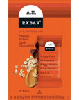 RXBAR A.M. Protein Bars, Gluten Free Snacks, Breakfast Snacks, Peanut Butter Dark Chocolate, 23.2oz Box (12 Bars)