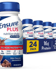 Ensure Plus Nutrition Shake With Fiber, 16 Grams of Protein, Meal Replacement Liquid, Milk Chocolate, gluten free, 8 Fl Oz (Pack of 24)