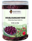 BAILINHOU Dried doubleflowered Burgundy Rose tea 1 oz28g Edible Rose Petal Flower Rich in antioxidants Chinese Herbal Tea Flower Tea Series Products doubleflowered rose