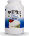 NaturesPlus SPIRU-TEIN Shake - Vanilla - 5 lbs, Spirulina Protein Powder - Plant Based Meal Replacement, Vitamins & Minerals for Energy - Vegetarian, Gluten-Free - 67 Servings