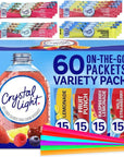 Crystal Light Packets 60 Count  Sugar Free Drink Mix Variety Pack Includes Lemonade Fruit Punch Raspberry Lemonade Wild Strawberry  Easy Mix Drink Mix Packets Water Flavoring