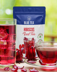 BLUE TEA  Hibiscus Iced Tea 36 Tea Bags  GIFTS FOR DAD  Herbal Cold Brew Energy Drink Refreshing Detox  Glutenfree  GMOfree  sugarfree