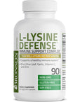 Bronson L-Lysine Defense Immune Support Complex 1500 MG L-Lysine Plus Olive Leaf, Garlic, Vitamin C and Zinc - Non-GMO, 90 Vegetarian Capsules