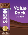 Nicks Protein Bars Triple Chocolate  15g protein  210 calories  Low Carb Keto Friendly Snacks No Added Sugar Multipack 24 bars x 50g