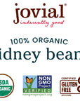 Jovial 100 Organic Kidney Beans  Kidney Beans Organic Kidney Beans No Saturated Fat Gluten Free Recyclable Glass Great Source of Fiber No Additives or Preservatives Product of Italy  13 Oz