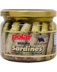 MW Polar Smoked Brisling Sardines in Olive Oil in 95oz Jar Pack of 6