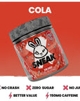 SNEAK  Cola  Zero Sugar LowCalorie Energy Drink for Sustained Concentration  Focus  40 Servings